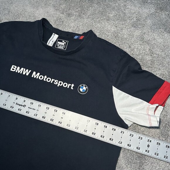 Puma BMW Shirt Mens Large Blue M Series Motorsport Short Sleeve Racing - Picture 7 of 9
